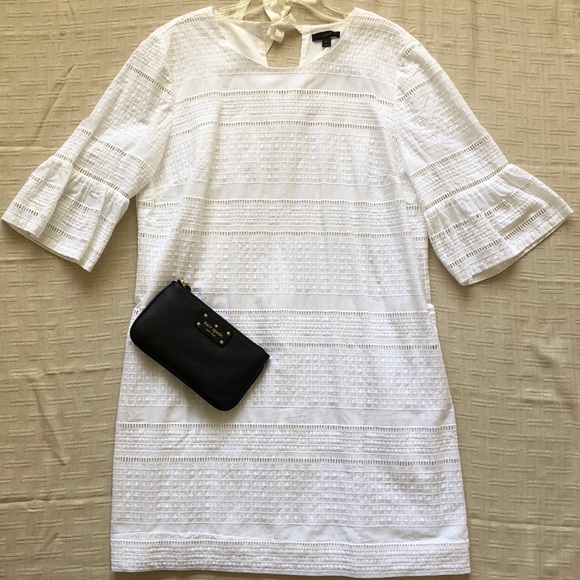 J. Crew Dresses & Skirts - J Crew Eyelet Bell Sleeve Shift Dress